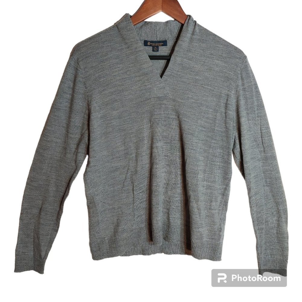 Brooks Brothers Girl's Grey 100% Merino Wool Sweater - Size XL